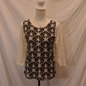 J Crew Stretch Embroidery Top - Size S